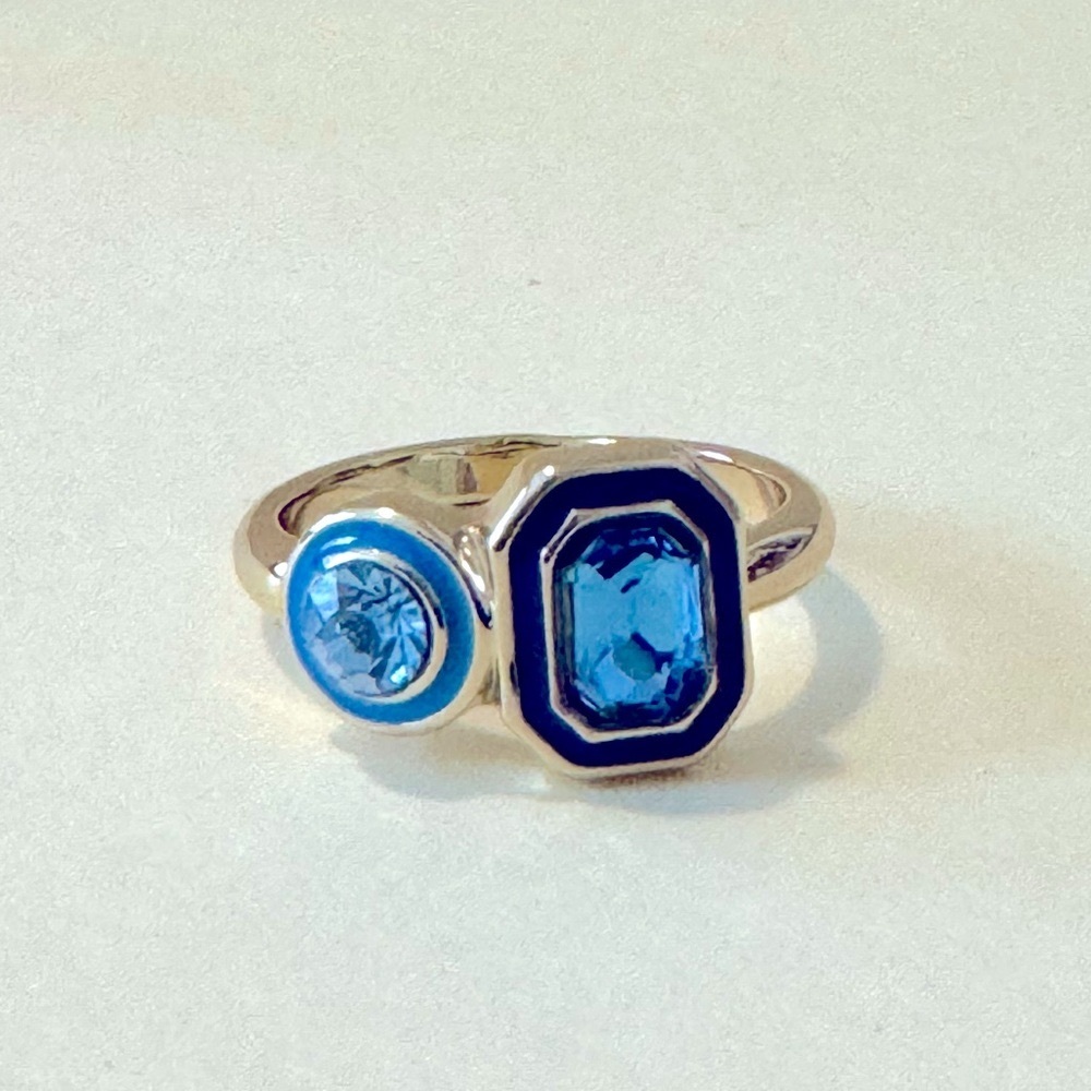 Blue and gold tone ring